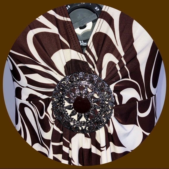 heart Soul Brown and Cream Print Dress - Picture 3 of 7